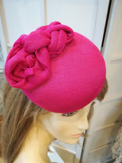 Różowy brokat mini toczek fascynator