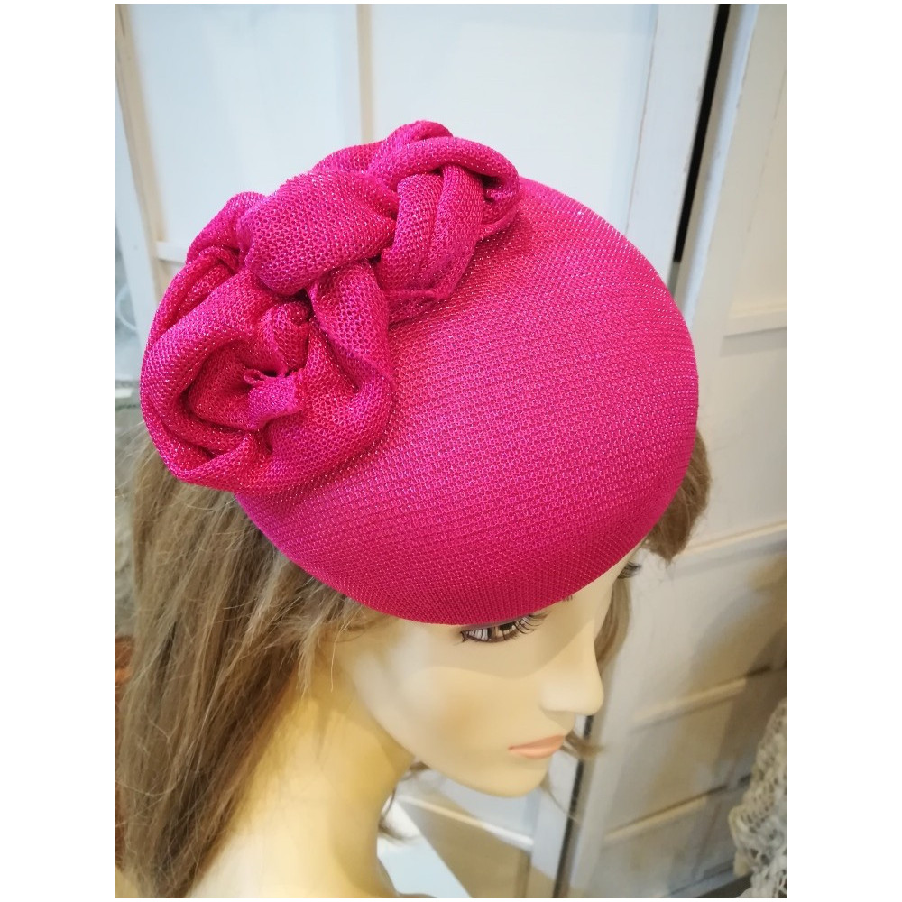 Różowy brokat mini toczek fascynator