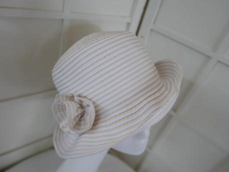 Maja biało beżowy letni  kapelusz 54-57 cm