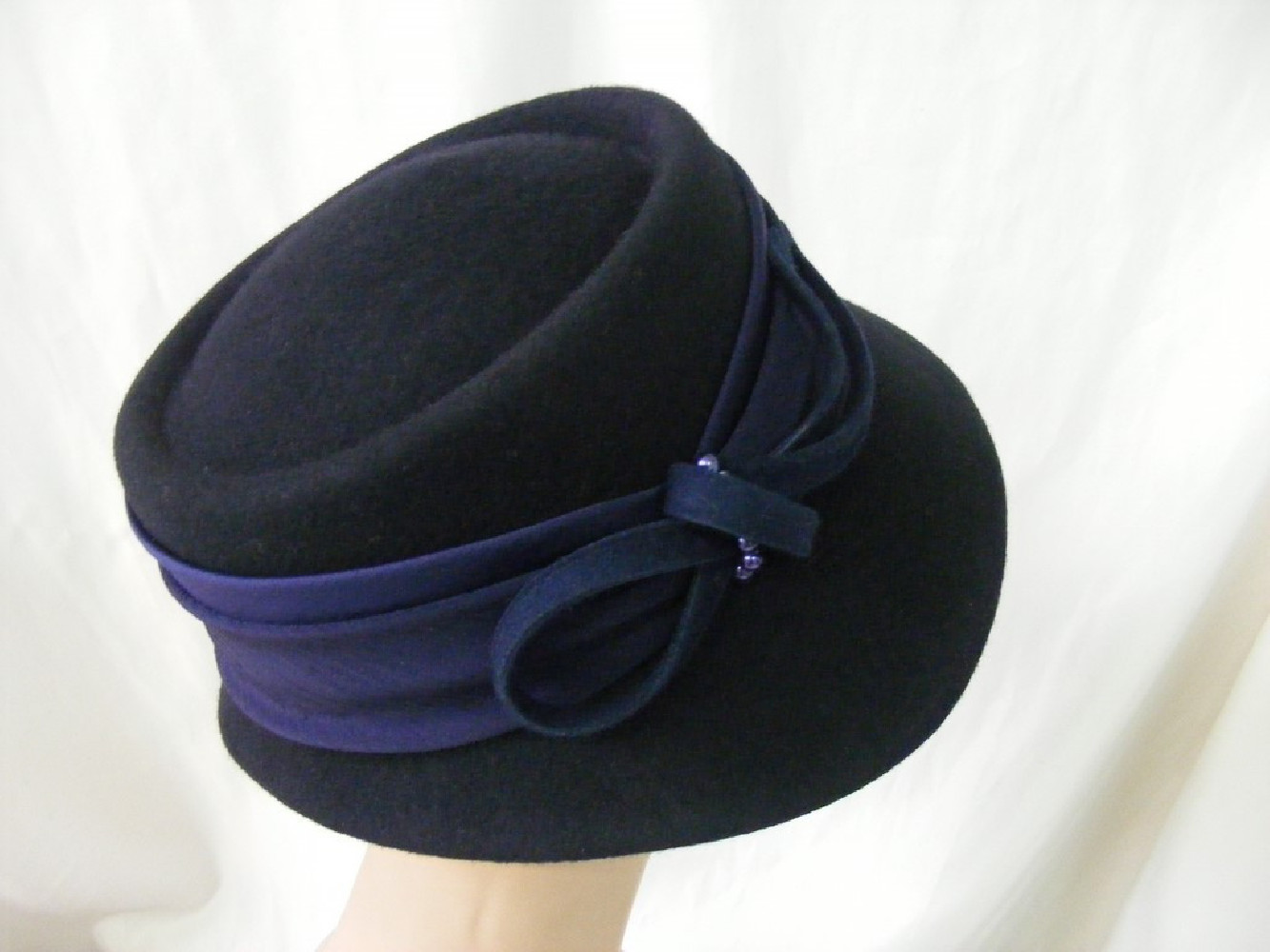 Tola granatowy kapelusz filcowy -54 -57m