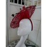 Teofila - czerwono czarny szałowy kapelusz- Derby Hat