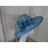 Mira niebieski wizytowy kapelusz  sinamay 53-57cm