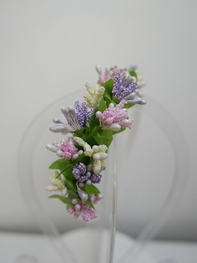 Pastelowa  przepaska z florystycznych dodatków | Zuwika Design