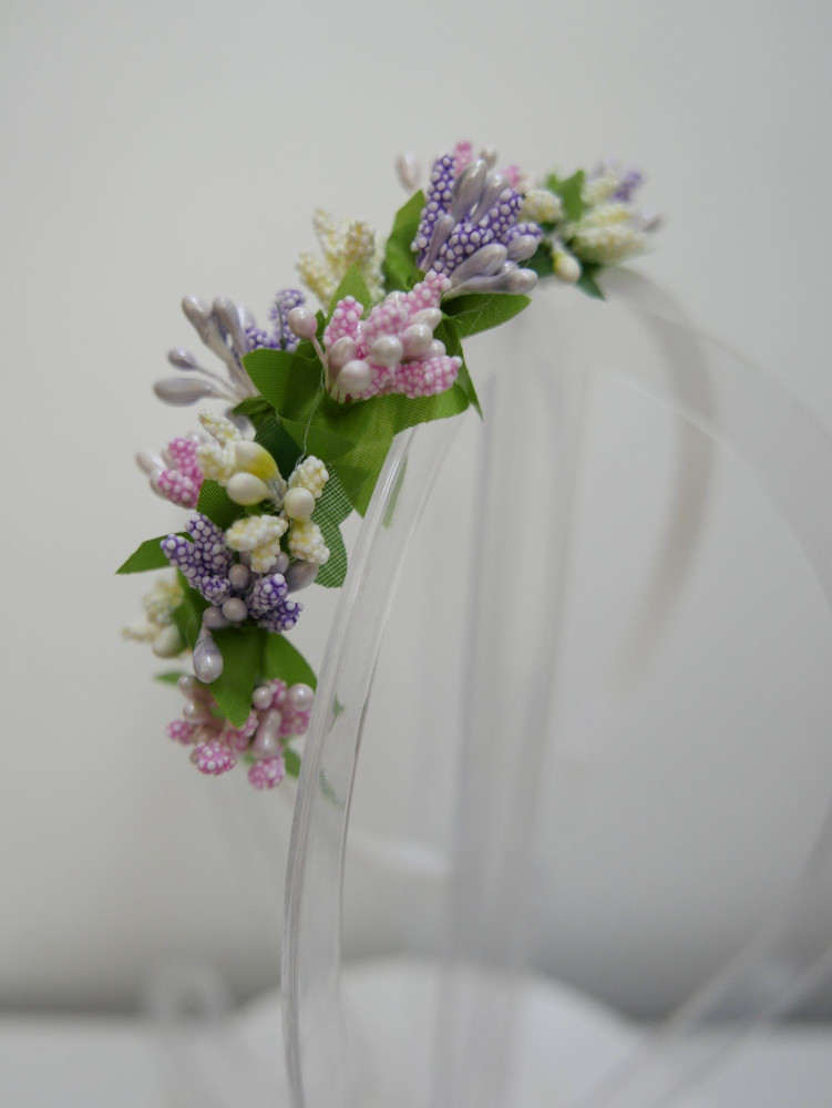 Pastelowa  przepaska z florystycznych dodatków | Zuwika Design