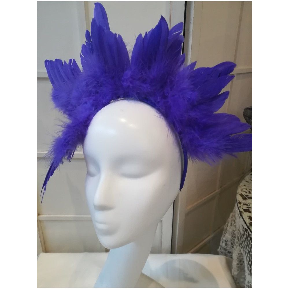 Fioletowe pióra, skrzydła, fascynator