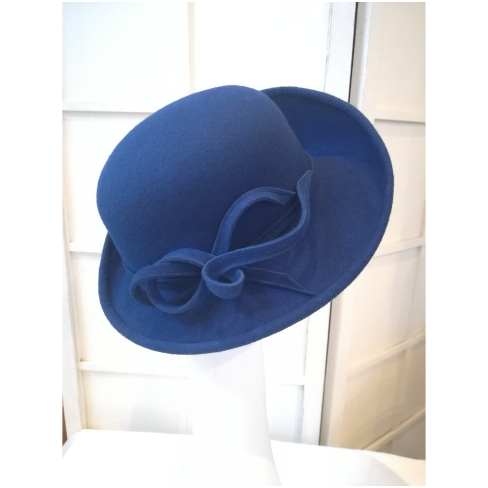 Wiktoria szafirowy kapelusz filcowy 54-56 cm