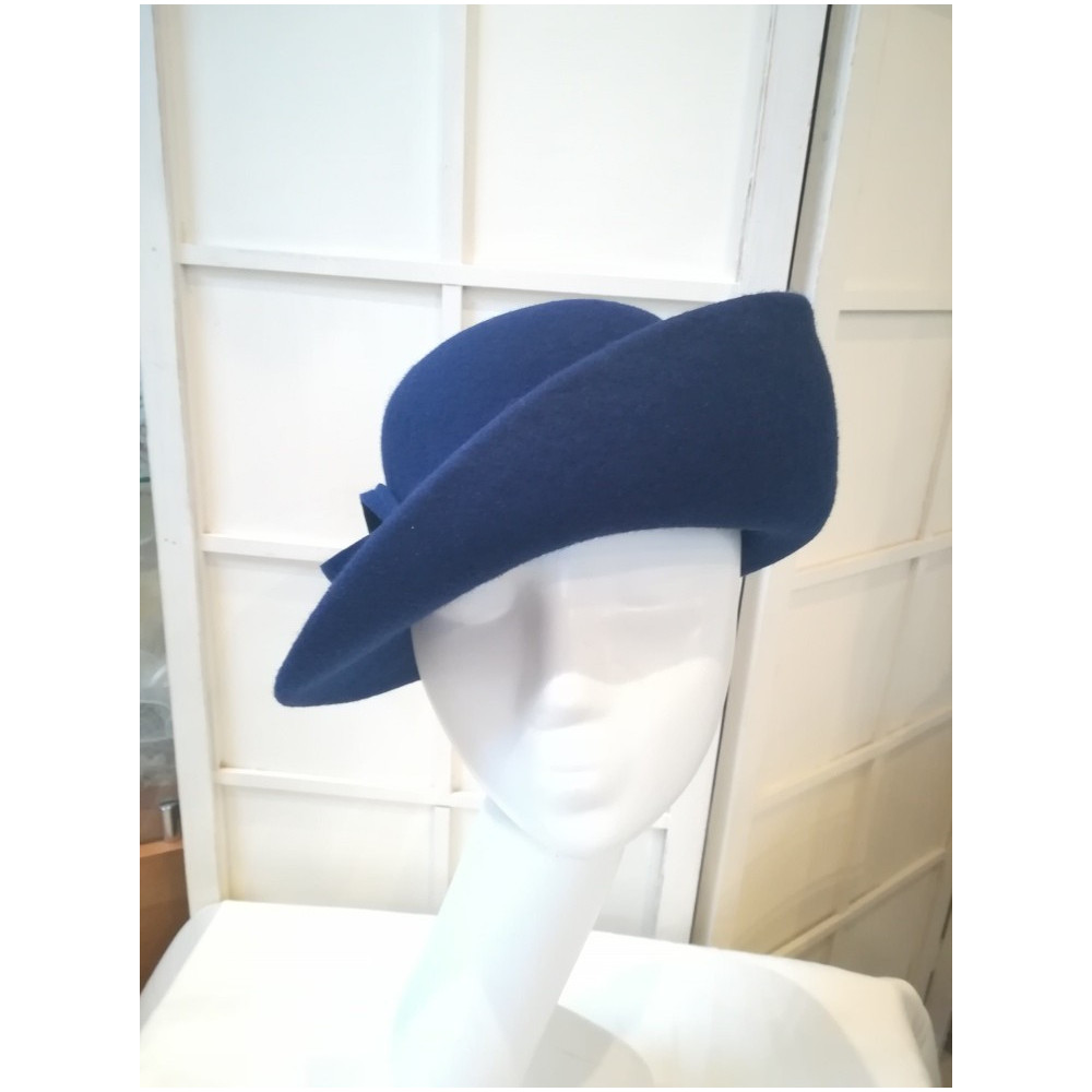Wiktoria szafirowy kapelusz filcowy 54-56 cm