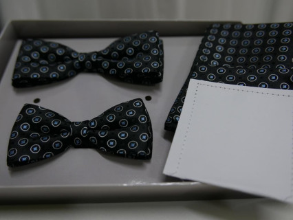 Zestaw ojciec i syn muchy z poszetkami