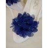 Klipsy do butów szafirowe kwiaty 8 cm